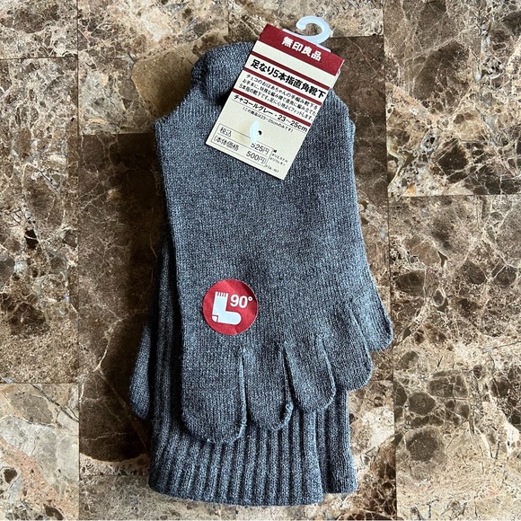 2 Pairs Toes Crew Socks Muji - Picture 4 of 5